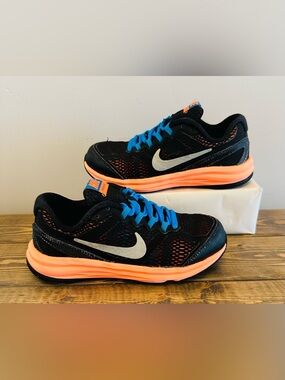 Nike Dual Fusion Run 3 Shoes Black Neon Orange, 654153-001 Sneakers Size 11.5C